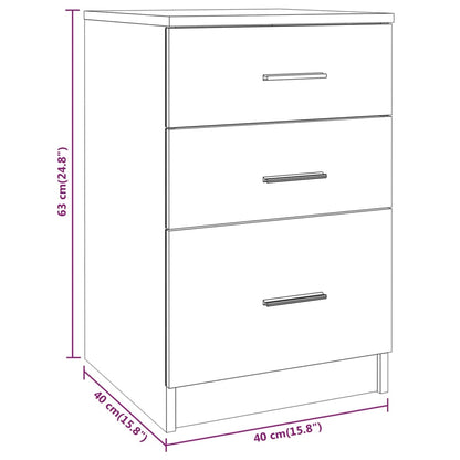 Bed Cabinet Concrete Grey 40x40x63 cm Engineered Wood