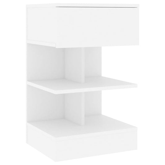 808648 vidaXL Bedside Cabinet White 40x35x65 cm Engineered Wood