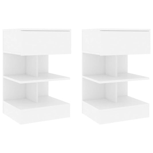 808649 vidaXL Bedside Cabinets 2 pcs White 40x35x65 cm Engineered Wood