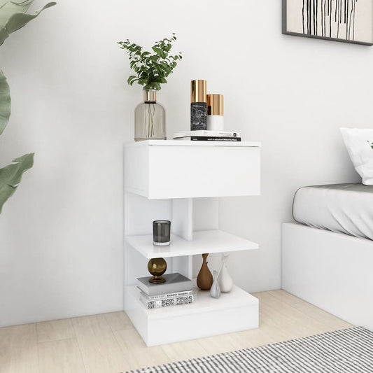 808649 vidaXL Bedside Cabinets 2 pcs White 40x35x65 cm Engineered Wood