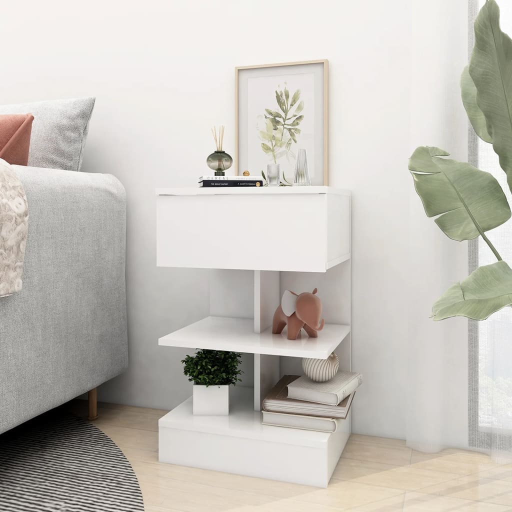 Bedside Cabinets 2 pcs White 40x35x65 cm Engineered Wood