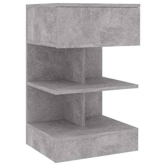 808656 vidaXL Bedside Cabinet Concrete Grey 40x35x65 cm Engineered Wood