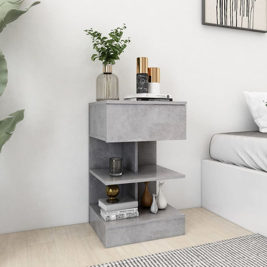 808657 vidaXL Bedside Cabinets 2 pcs Concrete Grey 40x35x65 cm