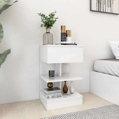 808661 vidaXL Bedside Cabinets 2 pcs High Gloss White 40x35x65 cm