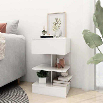 808661 vidaXL Bedside Cabinets 2 pcs High Gloss White 40x35x65 cm