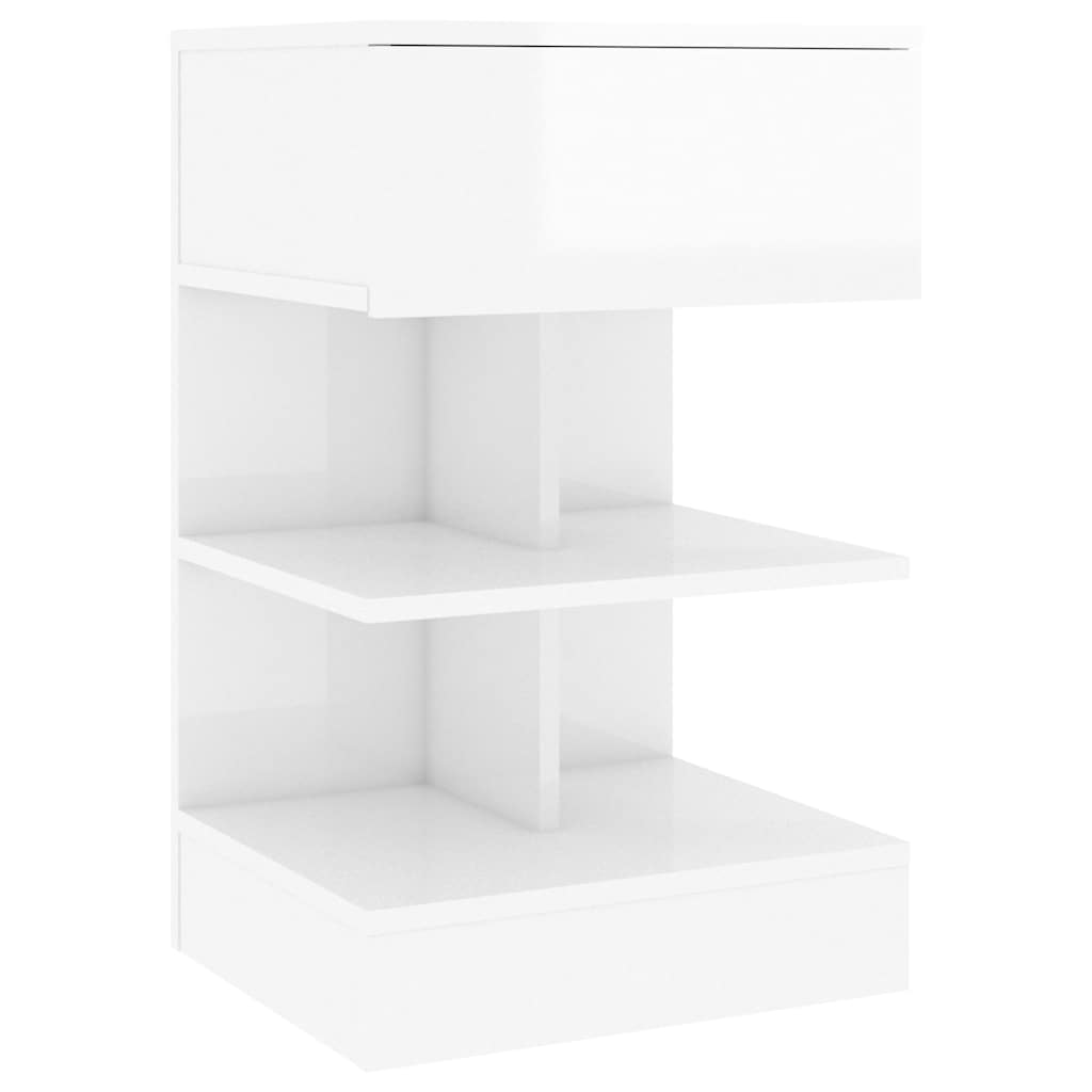 808661 vidaXL Bedside Cabinets 2 pcs High Gloss White 40x35x65 cm