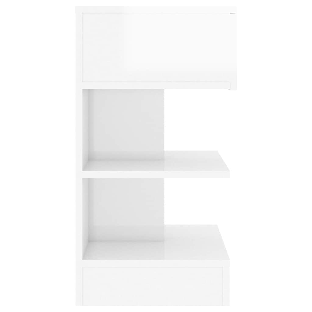 808661 vidaXL Bedside Cabinets 2 pcs High Gloss White 40x35x65 cm