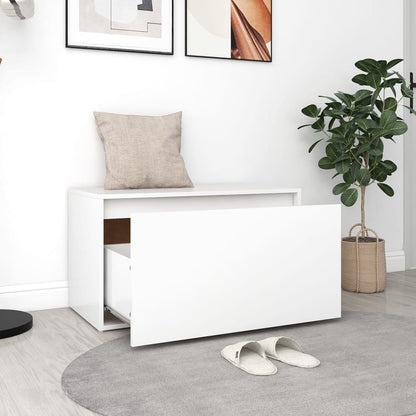 Bench | White | Engineered Wood | 80x40x45 cm | Bench | Rectangular