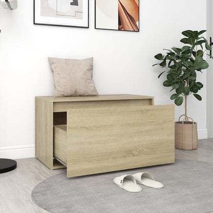 Bench | Sonoma oak | Engineered wood | 80x40x45 cm | Entryway Bench
