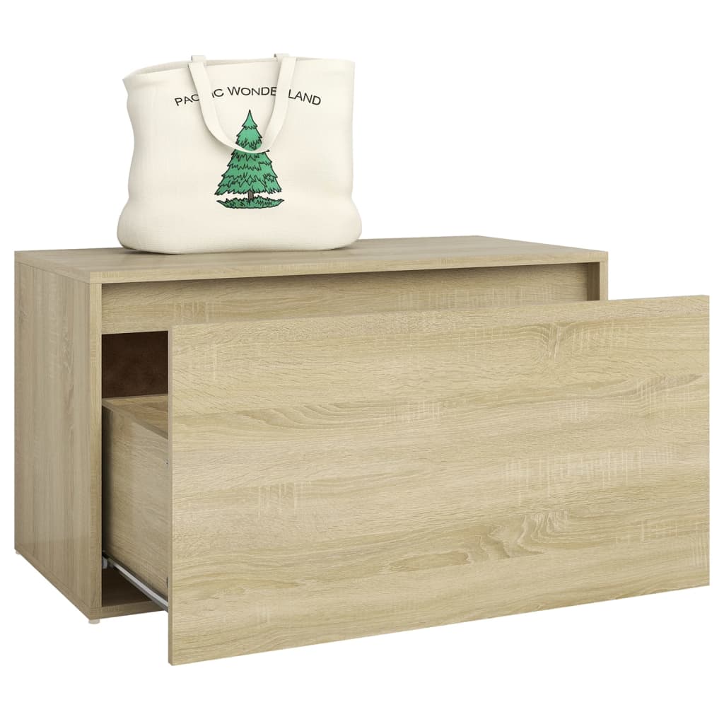 Bench | Sonoma oak | Engineered wood | 80x40x45 cm | Entryway Bench