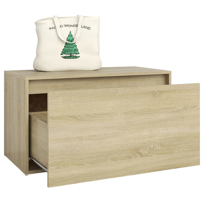 Bench | Sonoma oak | Engineered wood | 80x40x45 cm | Entryway Bench