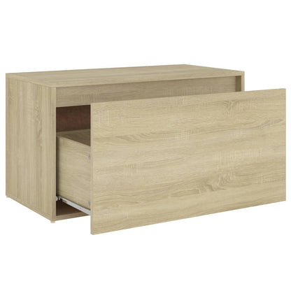 Bench | Sonoma oak | Engineered wood | 80x40x45 cm | Entryway Bench