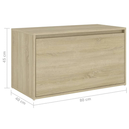 Bench | Sonoma oak | Engineered wood | 80x40x45 cm | Entryway Bench