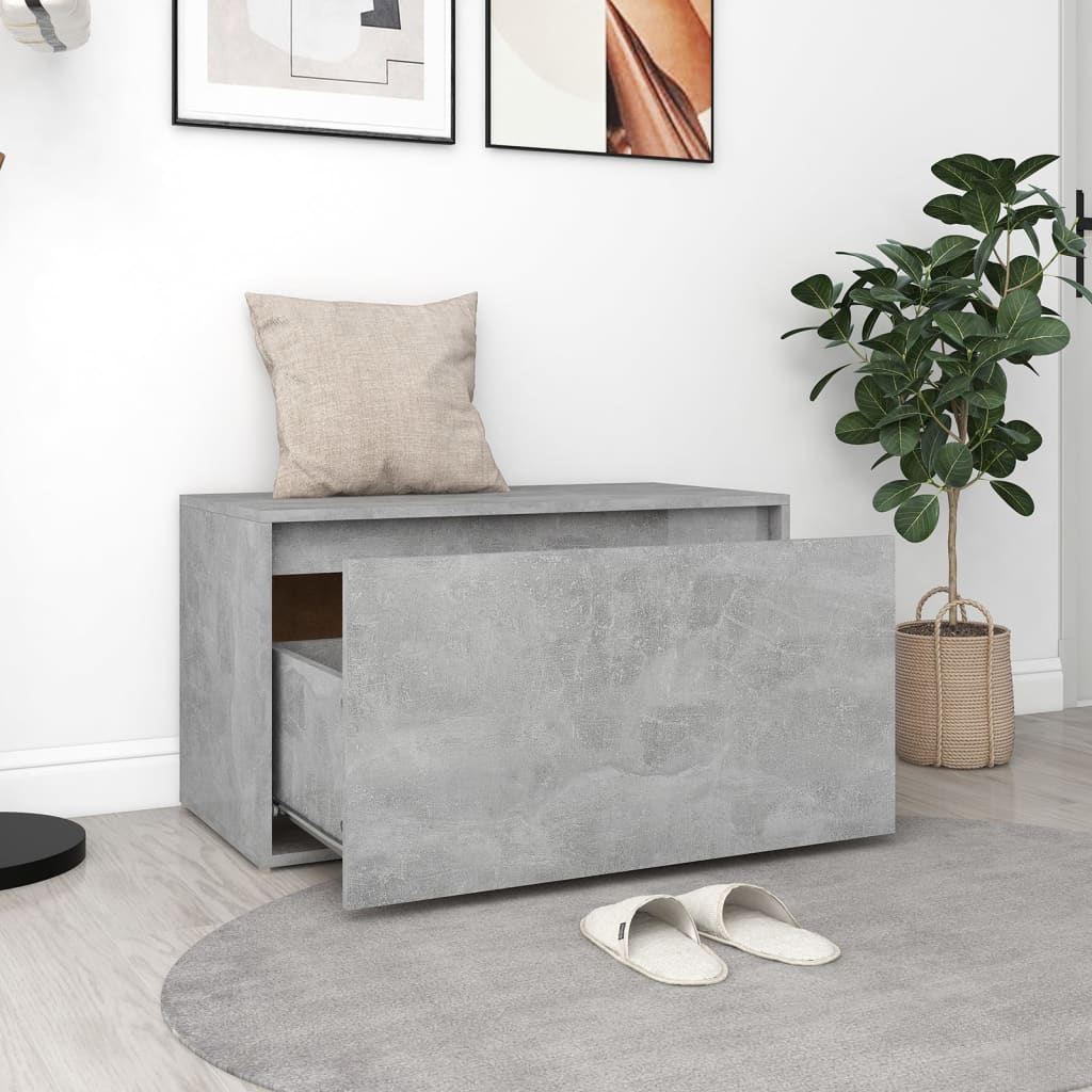 Bench | Concrete Grey | Engineered Wood | Compact | Entryway Bench