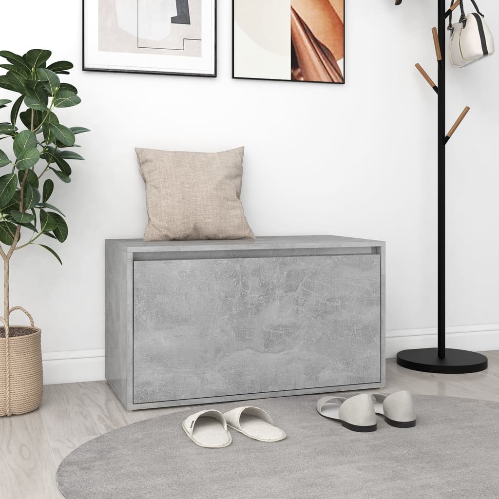 Bench | Concrete Grey | Engineered Wood | Compact | Entryway Bench
