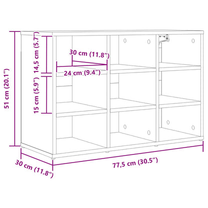 Shoe Cabinet with Shelf White 77.5 x 30 x 51 cm Engineered Wood