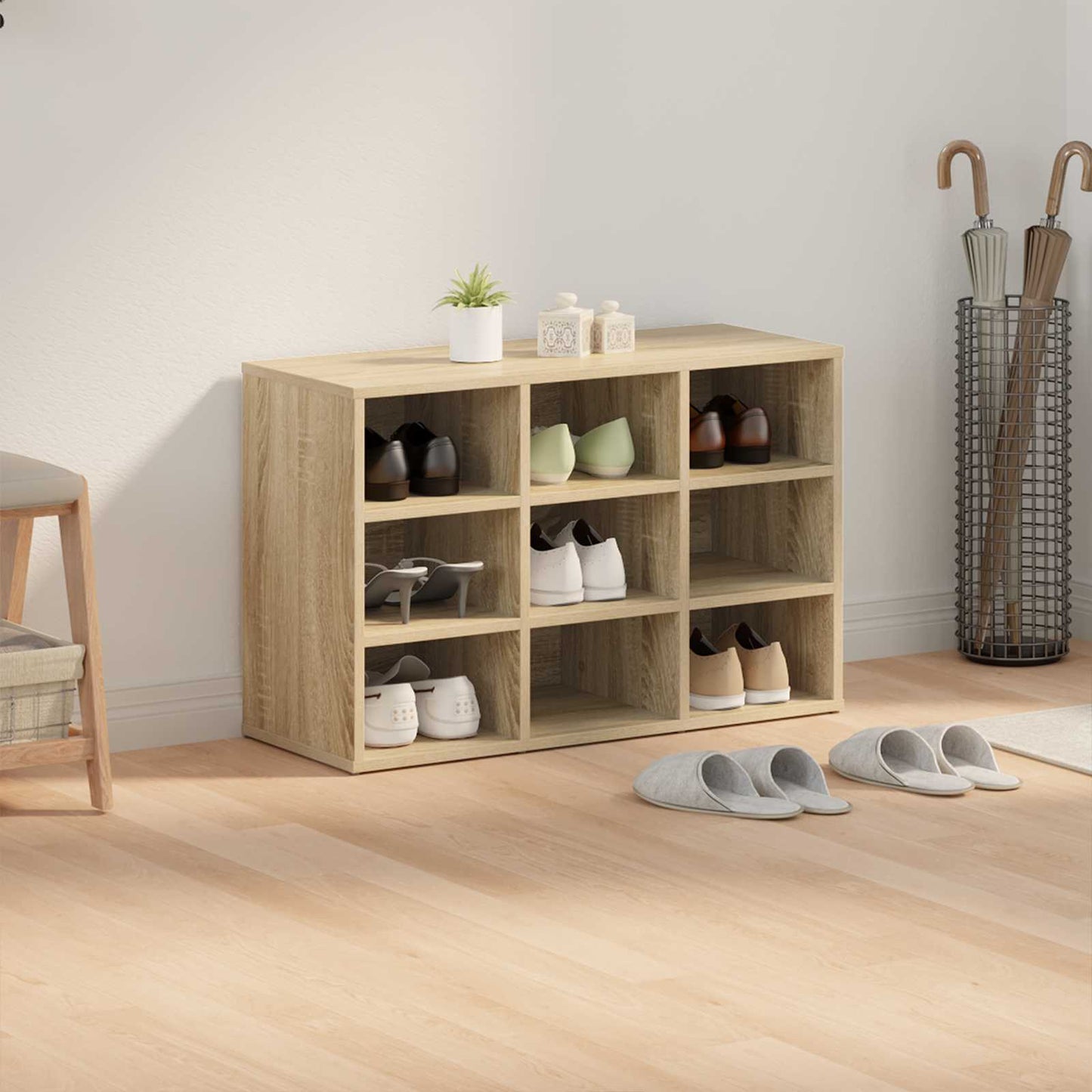 Shoe Cabinet 77.5 x 30 x 51 cm Engineered Wood Sonoma Oak