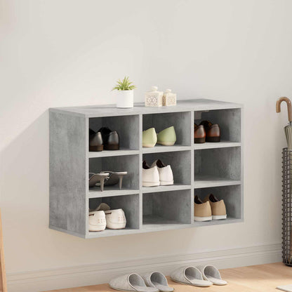 Shoe Cabinet 77.5 x 30 x 51 cm Engineered Wood Concrete grey