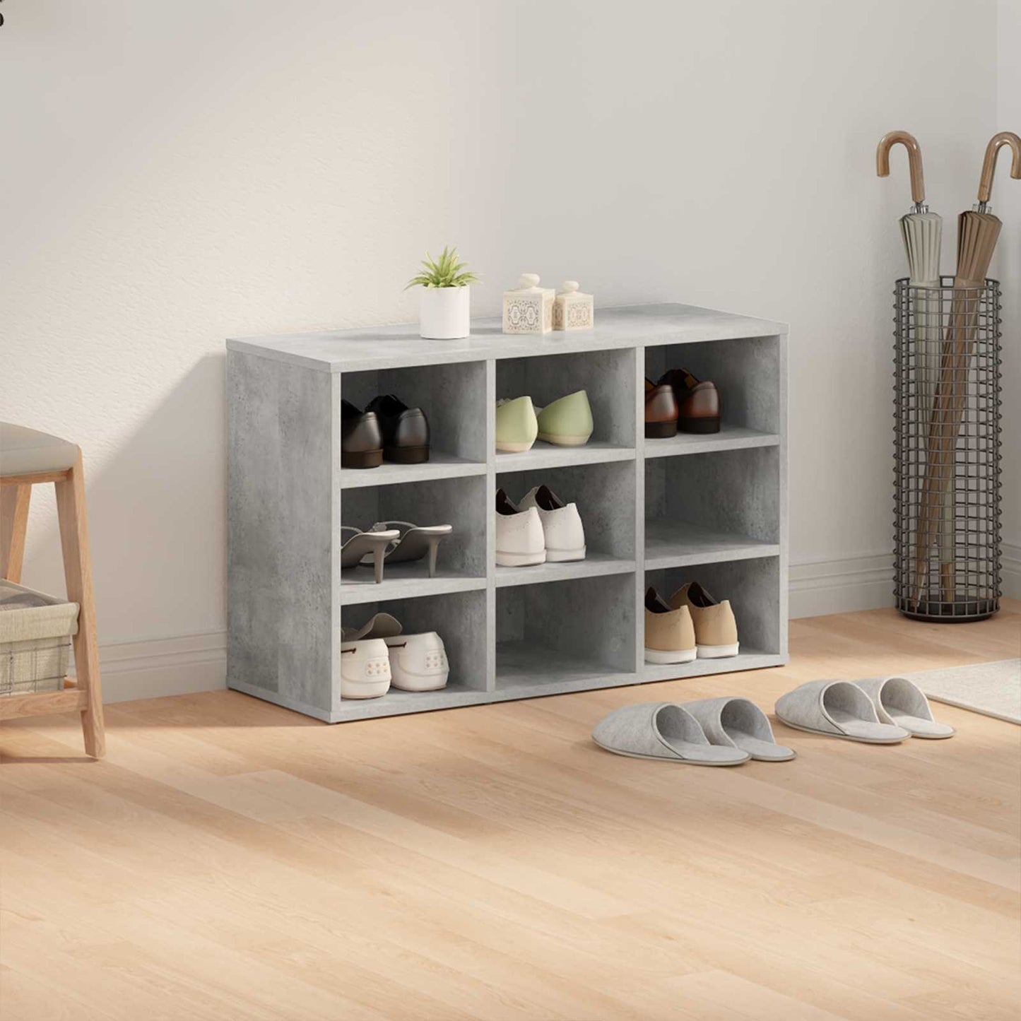 Shoe Cabinet Concrete grey 77.5 x 30 x 51 cm Engineered Wood