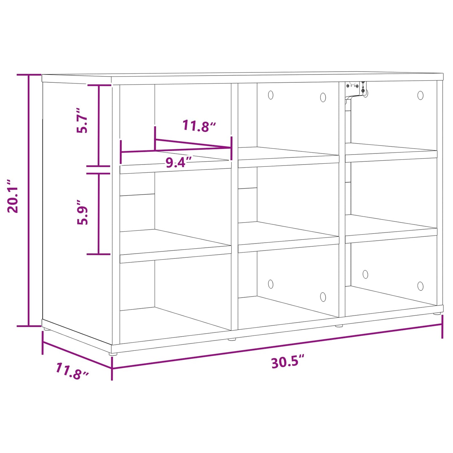 Shoe Cabinet Concrete grey 77.5 x 30 x 51 cm Engineered Wood