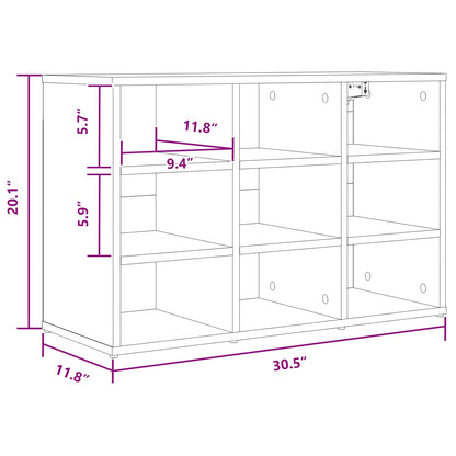 Shoe Cabinet Concrete grey 77.5 x 30 x 51 cm Engineered Wood