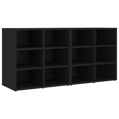 Shoe Cabinet | Set of 2 | Black | Engineered wood | Medium | Shoe Cabinet