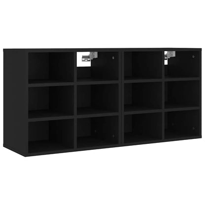 Shoe Cabinet | Set of 2 | Black | Engineered wood | Medium | Shoe Cabinet