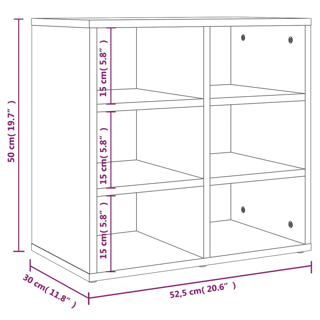 Shoe Cabinet Sonoma Oak 52,5x30x50 cm