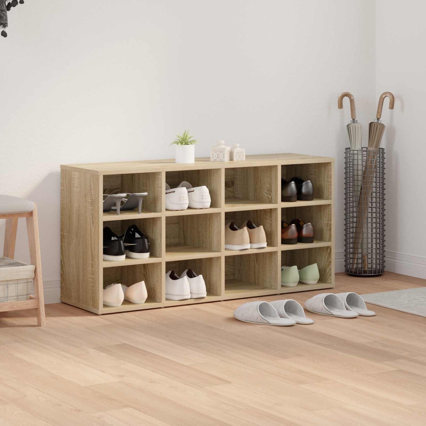 Shoe Cabinet 103 x 30 x 51 cm Engineered Wood Sonoma Oak