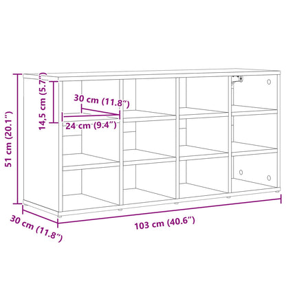 Shoe Cabinet Sonoma Oak 103 x 30 x 51 cm Engineered Wood