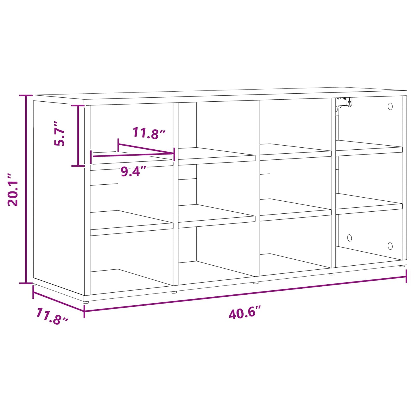 Shoe Cabinet Concrete grey 103 x 30 x 51 cm Engineered Wood