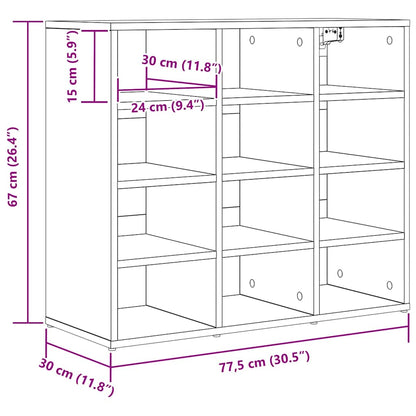 Shoe Cabinet 77.5 x 30 x 67 cm Engineered Wood White