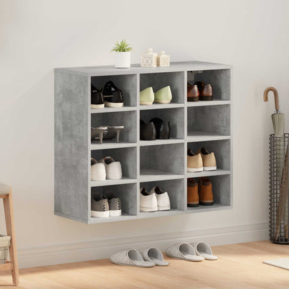 Shoe Cabinet 77.5 x 30 x 67 cm Engineered Wood Concrete grey