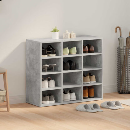 Shoe Cabinet 77.5 x 30 x 67 cm Engineered Wood Concrete grey
