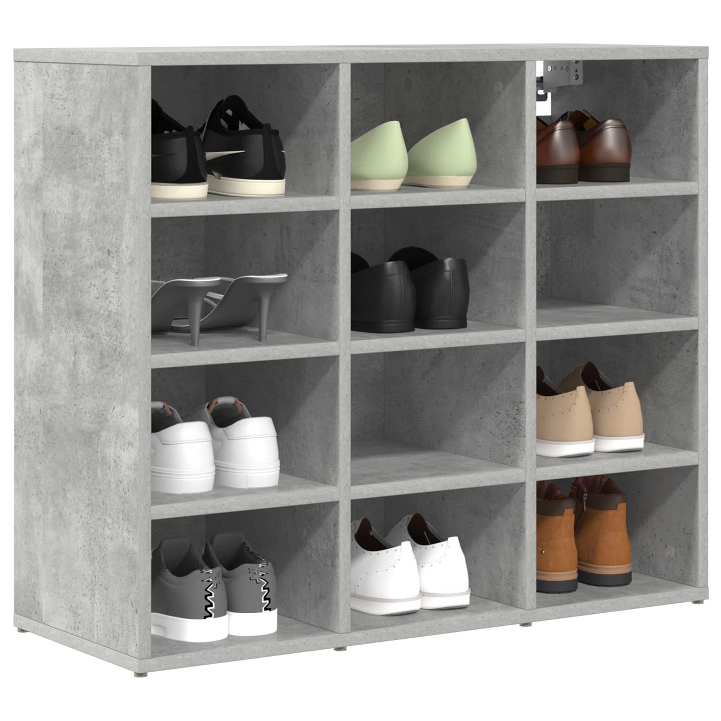 Shoe Cabinet 77.5 x 30 x 67 cm Engineered Wood Concrete grey
