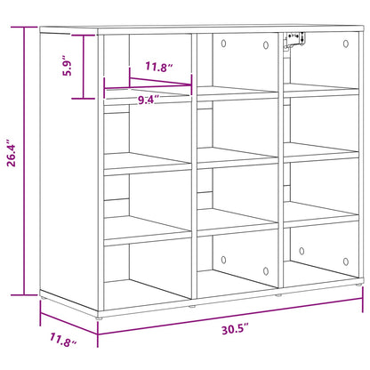 Shoe Cabinet Concrete grey 77.5 x 30 x 67 cm Engineered Wood