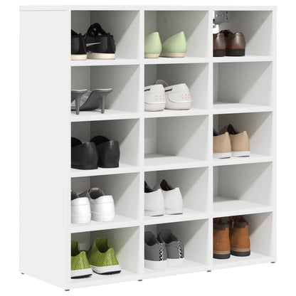 Shoe Cabinet 77.5 x 30 x 83.5 cm Engineered Wood White