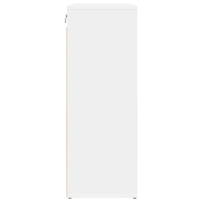 Shoe Cabinet 77.5 x 30 x 83.5 cm Engineered Wood White