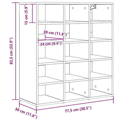 Shoe Cabinet 77.5 x 30 x 83.5 cm Engineered Wood White