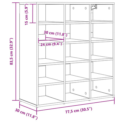 Shoe Cabinet 77.5 x 30 x 83.5 cm Engineered Wood White