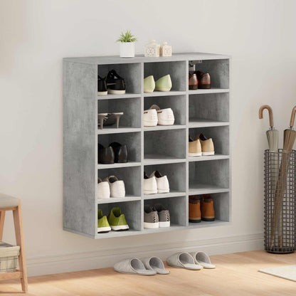 Shoe Cabinet Concrete grey 77.5 x 30 x 83.5 cm Engineered Wood