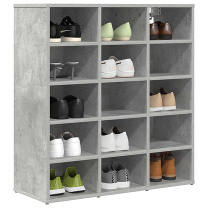 Shoe Cabinet Concrete grey 77.5 x 30 x 83.5 cm Engineered Wood