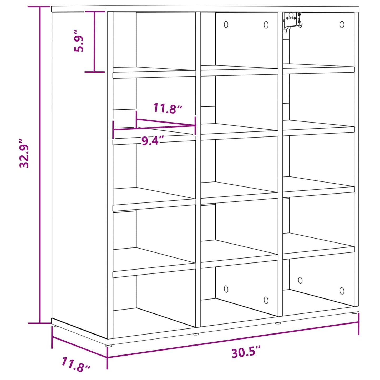 Shoe Cabinet Concrete grey 77.5 x 30 x 83.5 cm Engineered Wood