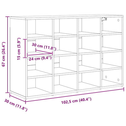 Shoe Cabinet 103 x 30 x 67 cm Engineered Wood White