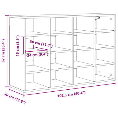 Shoe Cabinet 103 x 30 x 67 cm Engineered Wood White