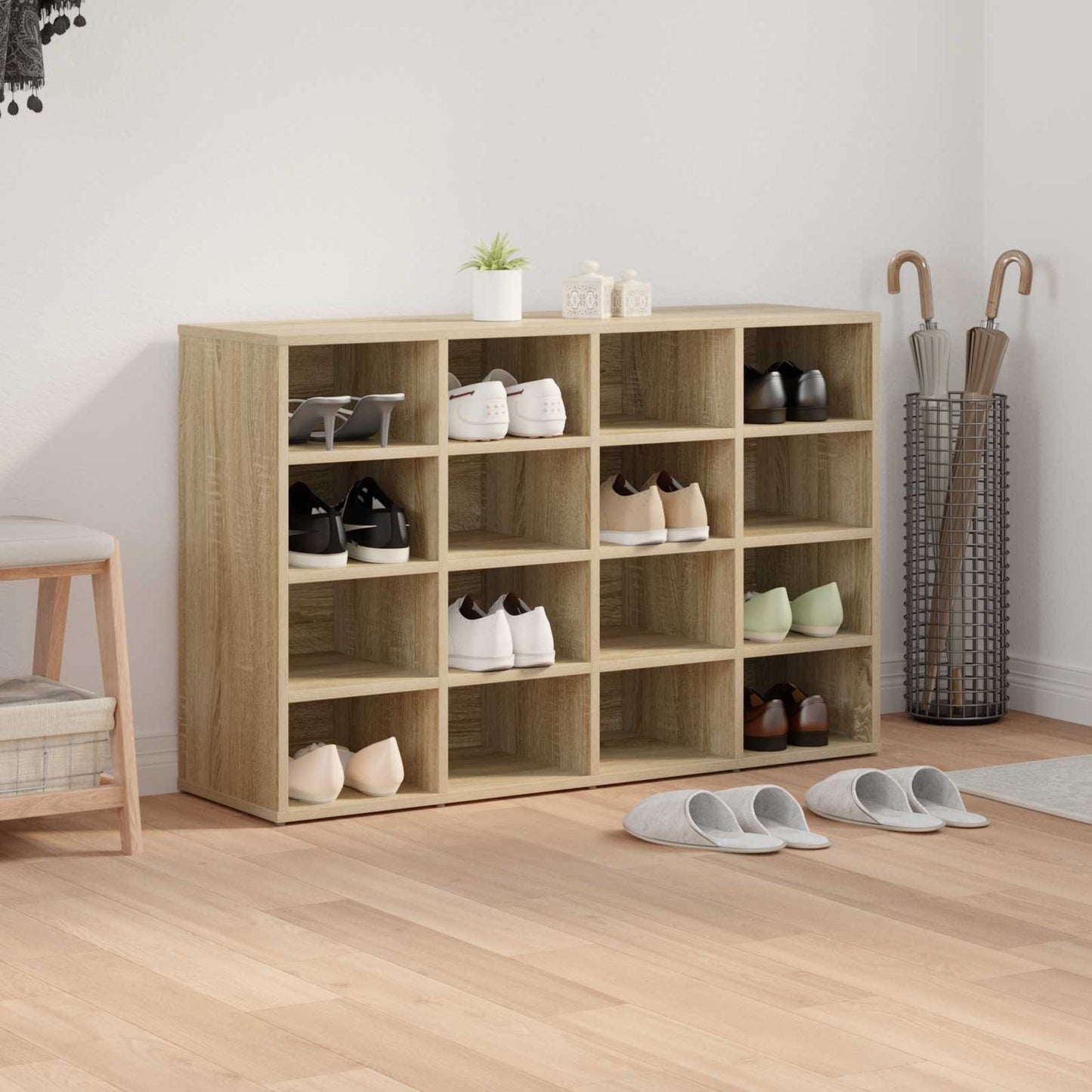 Shoe Cabinet 103 x 30 x 67 cm Engineered Wood Sonoma Oak