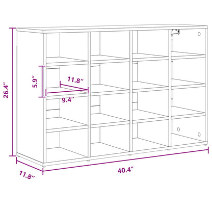 Shoe Cabinet Concrete grey 103 x 30 x 67 cm Engineered Wood