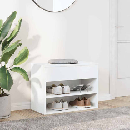 808738 vidaXL Shoe Bench White 60x30x45 cm Engineered Wood