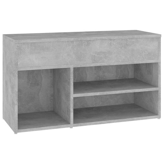 808751 vidaXL Shoe Bench Concrete Grey 80x30x45 cm Engineered Wood