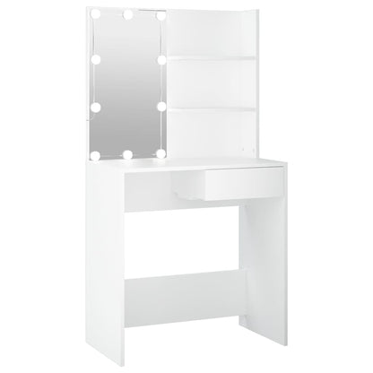 Dressing Table with LED White 74,5x40x141 cm